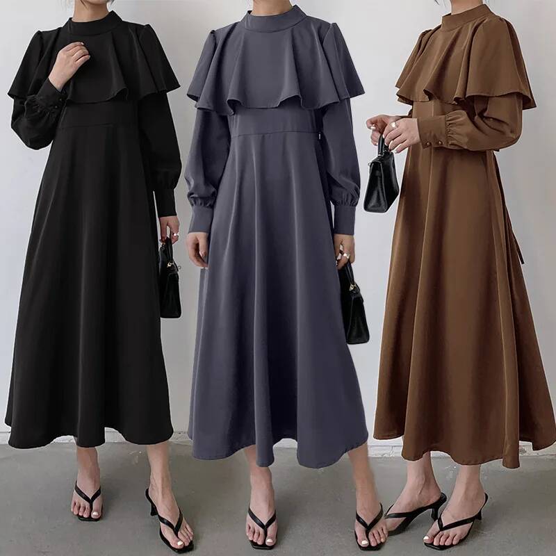 Women's Long Dress Korean and  - огляд і ціна Korean Style A Line Shirt Dress