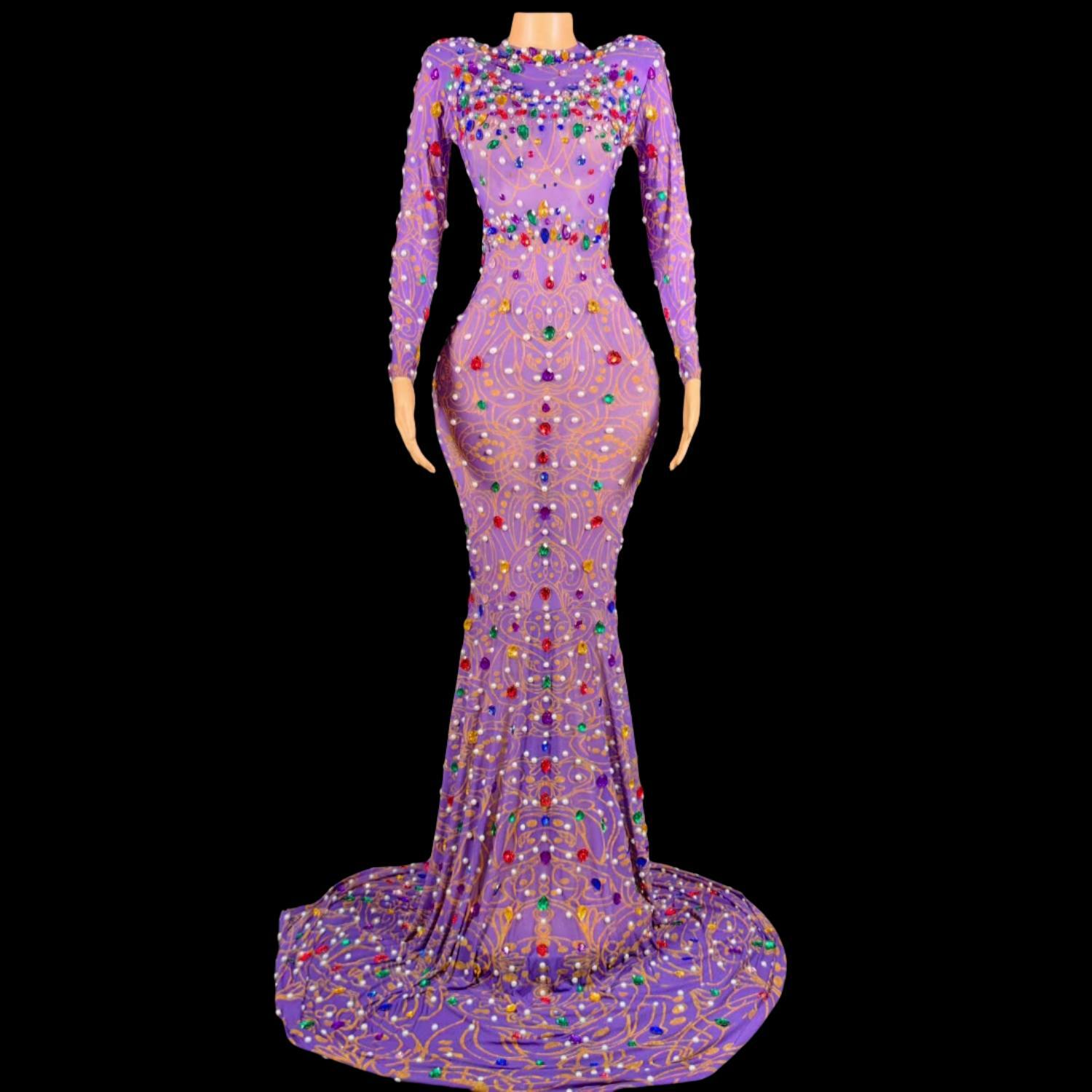 Sparkly Rhinestones Purple Mer - огляд і ціна Sparkly Rhinestone Club Party Dress