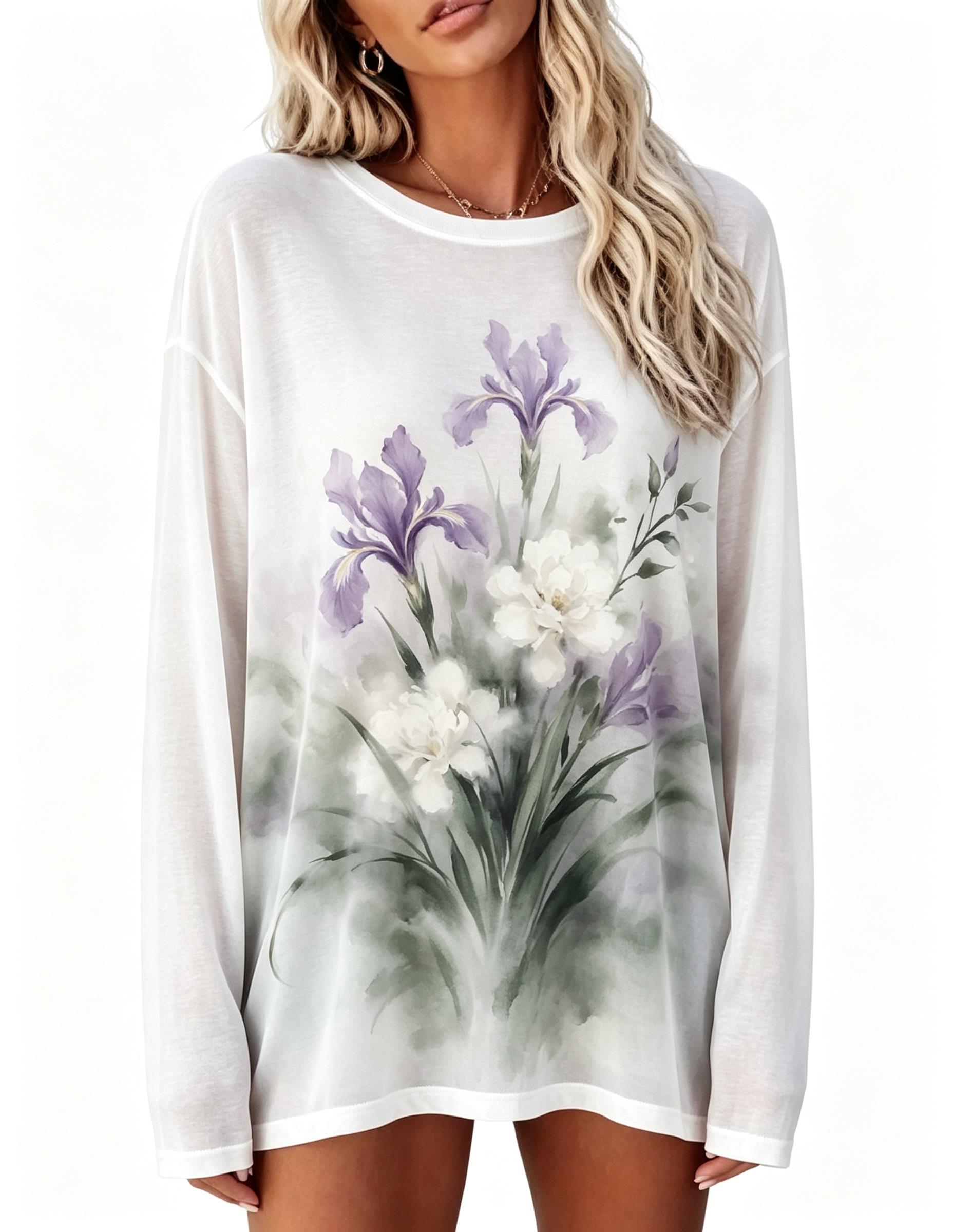 Women Long Sleeve T‑Shirt Vint - огляд і ціна Blouses