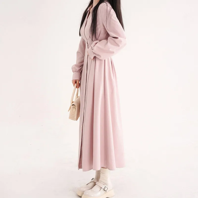 Korean Style Women V Neck Shir - огляд і ціна Korean Style A Line Shirt Dress