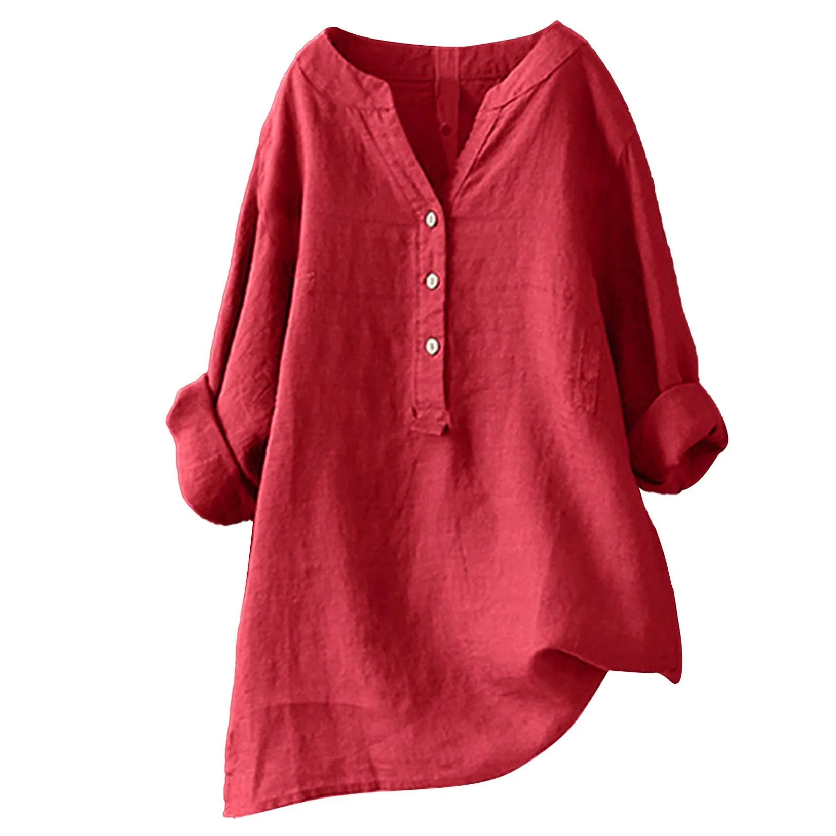 Unisex Women Men Cotton Linen  - огляд і ціна Casual Loose Linen Shirt Dress