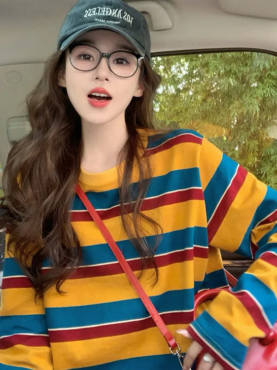 Women Color Block Striped Long - огляд і ціна Blouses