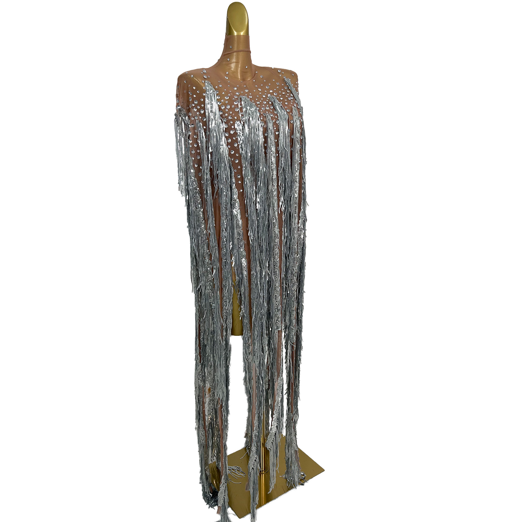 yusanBar See Through Mesh Outf - огляд і ціна Sparkly Rhinestone Club Party Dress