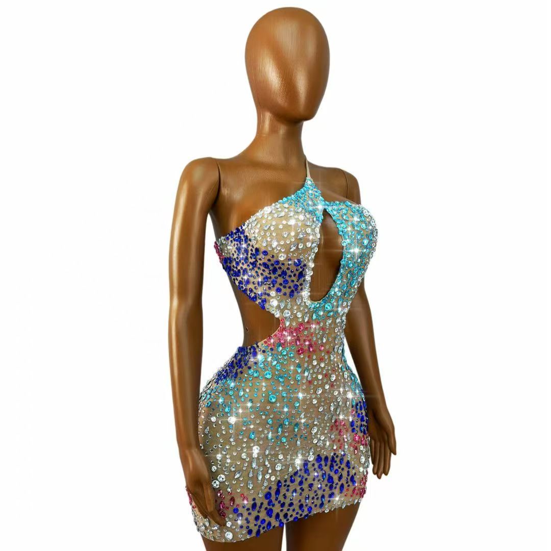 Sparkly Colorful Rhinestones W - огляд і ціна Sparkly Rhinestone Club Party Dress