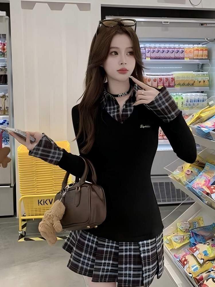Korean Style Slim Fit  Collar  - огляд і ціна Korean Style A Line Shirt Dress