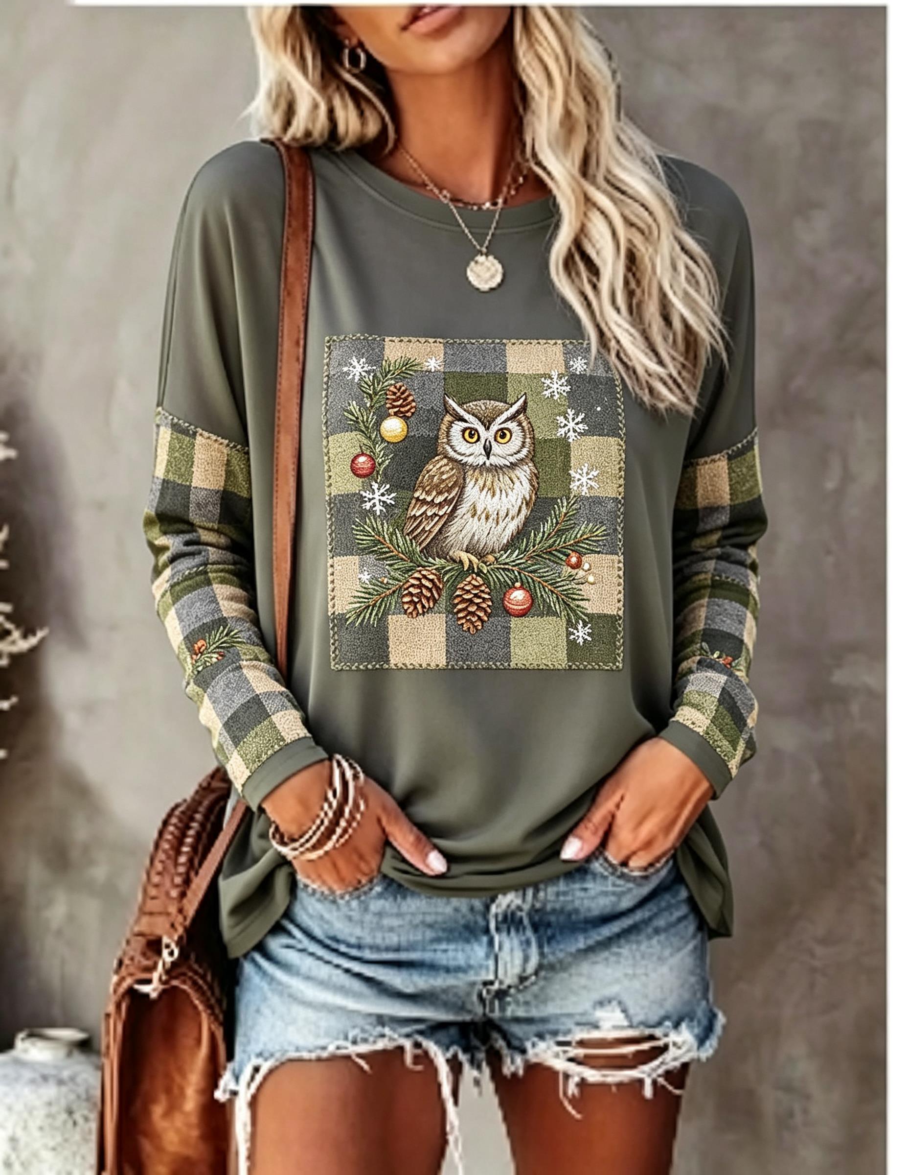 Women Long Sleeve T Shirt Fox  - огляд і ціна Blouses