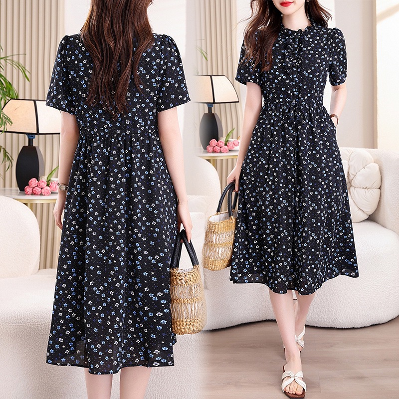 Vintage Navy Blue Floral Print - огляд і ціна French Vintage Floral Midi Dress
