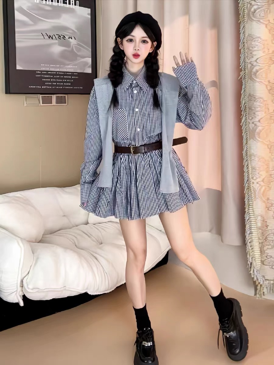 Early Autumn Korean Style Shir - огляд і ціна Korean Style A Line Shirt Dress