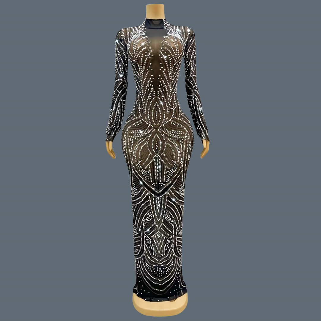 Black New Style Sparkly Rhines - огляд і ціна Sparkly Rhinestone Club Party Dress