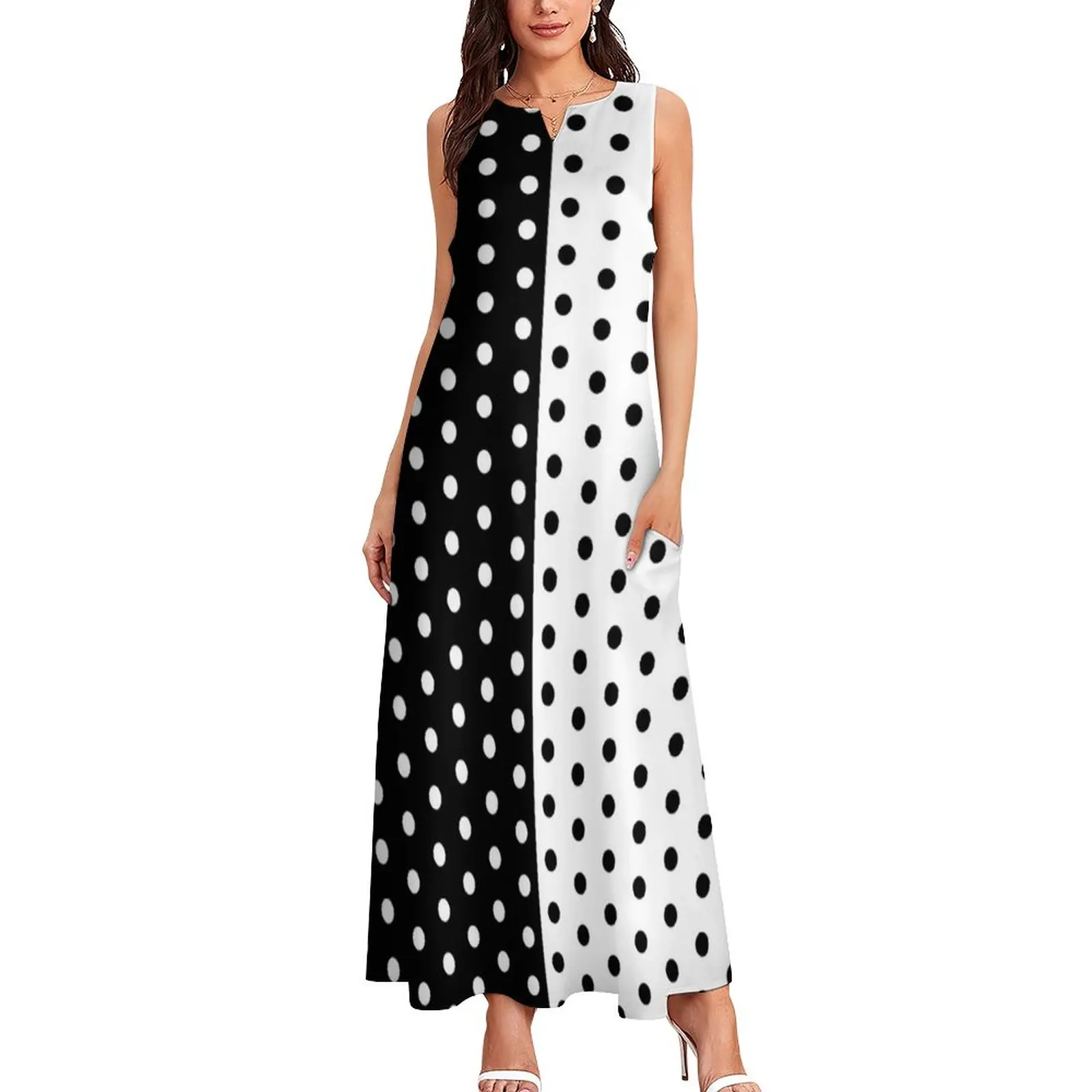 Retro Two Tone Dress Spring Bl - огляд і ціна Boho Summer Beach Maxi Dress